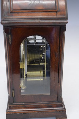 Lot 427 - Small George III mahogany-cased triple pad twin fusee bracket clock