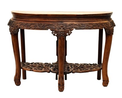 Lot 314 - Late 19th Century Chinese carved hardwood console table