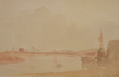 Lot 418 - Philip Wilson Steer (1860 - 1942) - Watercolour -  'Evening ,Shoreham'