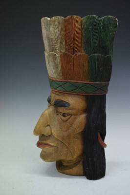 Lot 238 - Native American Indian wooden bust