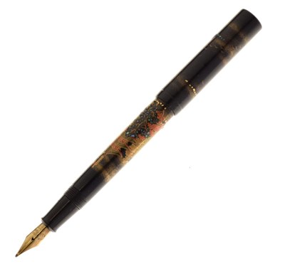 Lot 187 - Dunhill-Namiki black lacquer lever fill fountain pen circa 1930