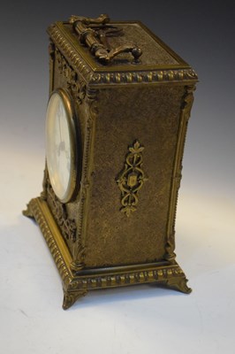 Lot 497 - Late 19th Century French brass cased mantel clock