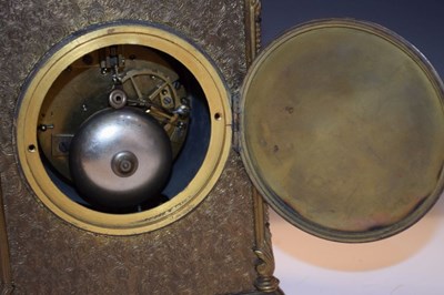 Lot 497 - Late 19th Century French brass cased mantel clock