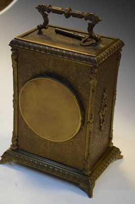 Lot 497 - Late 19th Century French brass cased mantel clock