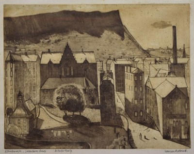 Lot 373 - Vernon Gibberd (B.1931) - Etching Artist's Proof - 'Edinburgh Salisbury Crags'