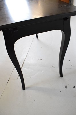 Lot 650 - Ikea ebonised dressing table and chair