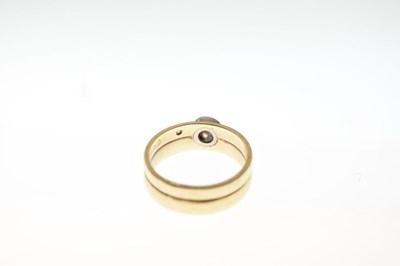 Lot 5 - Unmarked yellow metal combined engagement ring and wedding band