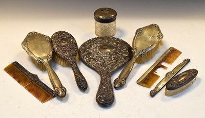 Lot 190 - Quantity of silver-backed dressing table items