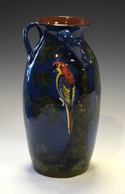 Lot 396 - Torquay ware pottery parrot vase