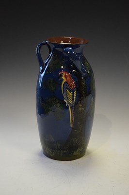 Lot 396 - Torquay ware pottery parrot vase