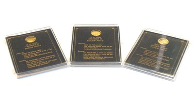 Lot 134 - Coins - Four gold replica touch pieces by Johnson Matthey, 1974