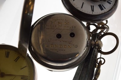 Lot 126 - Silver pocket watch, together with a pair-cased example, and plated pocket watch