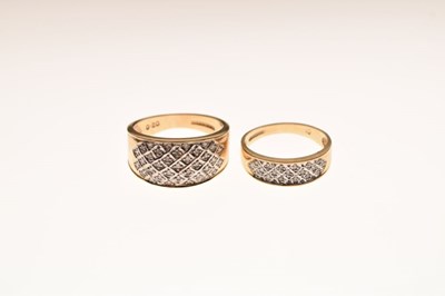 Lot 31 - Two 9ct gold diamond-set rings