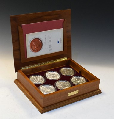 Lot 136 - Medallions - Boxed set of six silver 'Great Seals of the Realm'