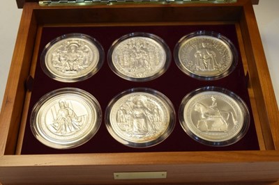 Lot 136 - Medallions - Boxed set of six silver 'Great Seals of the Realm'