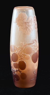 Lot 318 - Galle glass vase with vine decoration