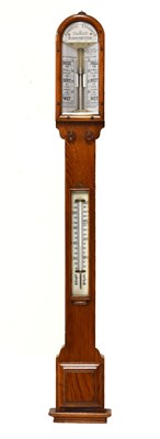 Lot 509 - Late Victorian oak-cased Admiral Fitzroy's stick barometer