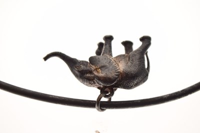 Lot 80 - Patrick Mavros elephant pendant on choker, and a pair of earrings