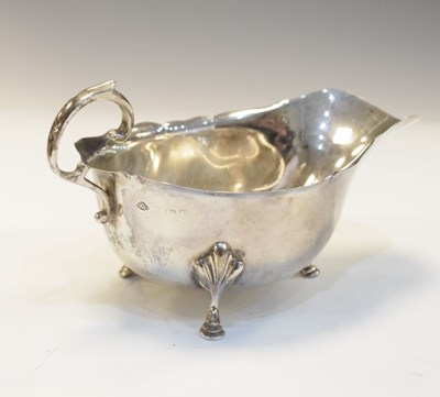 Lot 168 - George V silver sauceboat, London 1935