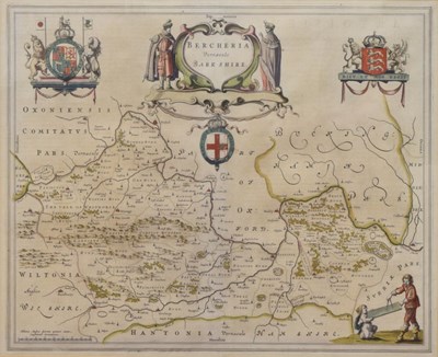 Lot 141 - Johannes Blaeu, (Dutch 1596-1673), hand coloured map of Berkshire
