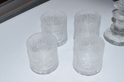 Lot 473 - Pair of Iittala candlesticks and four tumblers