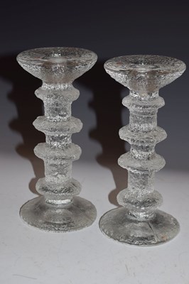 Lot 473 - Pair of Iittala candlesticks and four tumblers