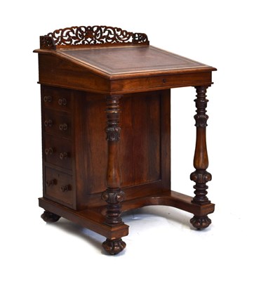 Lot 625 - Victorian rosewood davenport