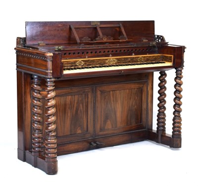 Lot 588 - Rosewood square piano