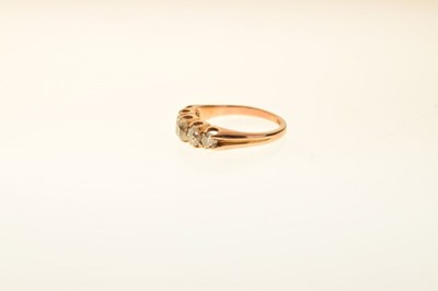 Lot 9 - Yellow metal (18) five-stone diamond ring, old-cut, 3g gross approx - TBC