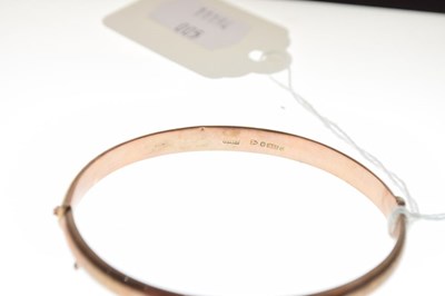 Lot 35 - 9ct rose gold bangle, 7g approx
