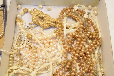 Lot 111 - Group of assorted pearl necklaces, etc