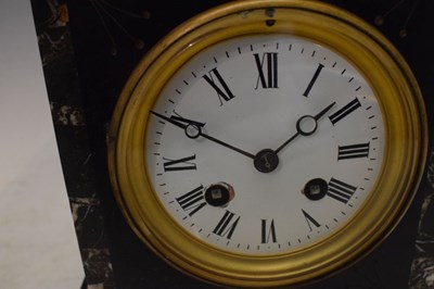Lot 508 - Slate mantel clock and clock under dome