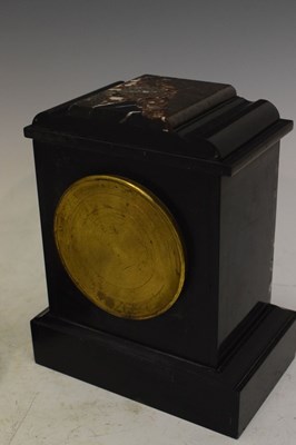 Lot 508 - Slate mantel clock and clock under dome