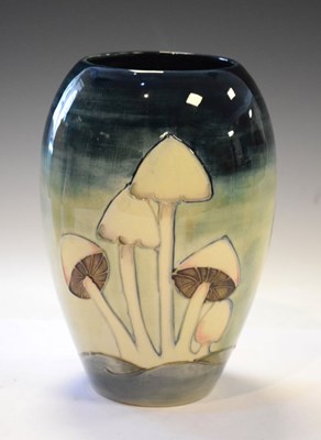 Lot 375 - Moorcroft  - 'Mushrooms' cream blue ground vase