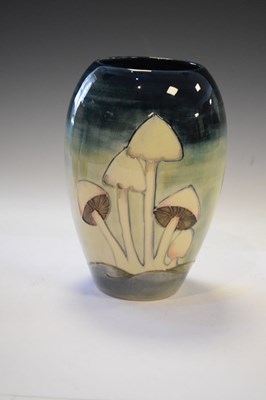 Lot 375 - Moorcroft  - 'Mushrooms' cream blue ground vase