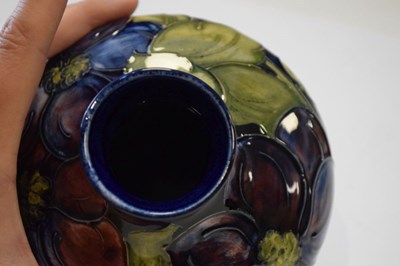 Lot 379 - Moorcroft - Clematis pattern squat vase