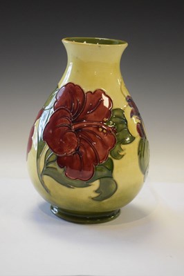 Lot 374 - Moorcroft - Hibiscus pattern bulbous vase