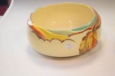 Lot 544 - Clarice Cliff bowl with moulded autumn leaves against a cream ground
