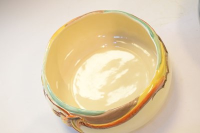 Lot 544 - Clarice Cliff bowl with moulded autumn leaves against a cream ground