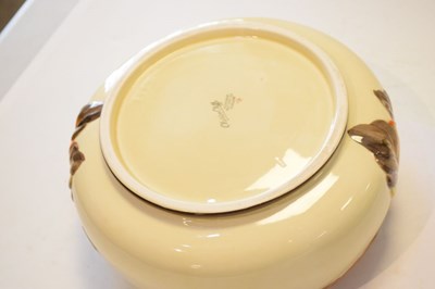 Lot 544 - Clarice Cliff bowl with moulded autumn leaves against a cream ground